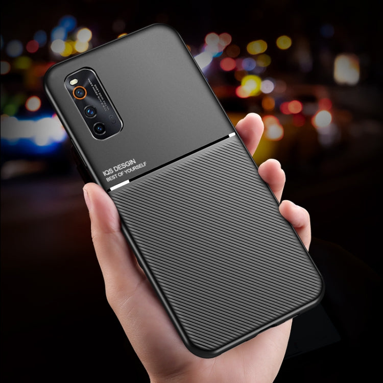 For vivo iQOO Neo3 Classic Tilt Strip Grain Magnetic Shockproof PC + TPU Case