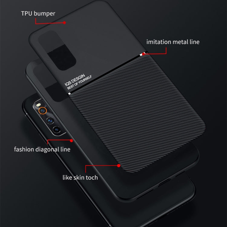 For vivo iQOO Neo3 Classic Tilt Strip Grain Magnetic Shockproof PC + TPU Case