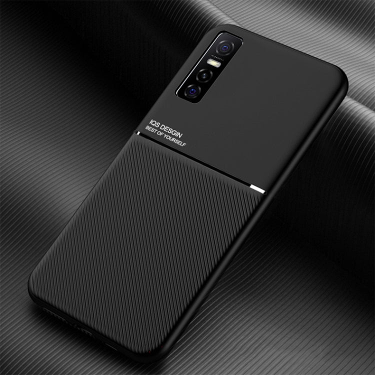 For vivo Y73s Classic Tilt Strip Grain Magnetic Shockproof PC + TPU Case