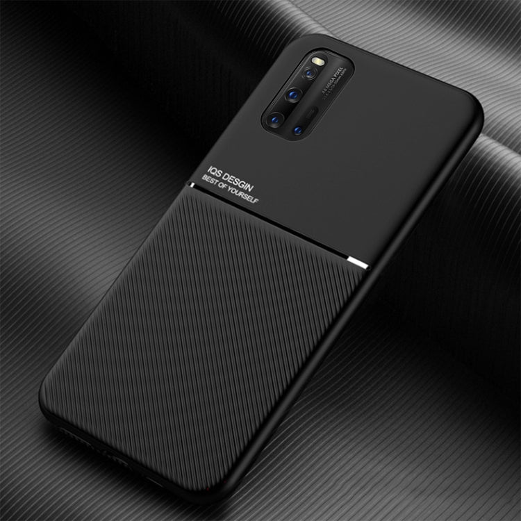 For vivo iQOO 3 Classic Tilt Strip Grain Magnetic Shockproof PC + TPU Case