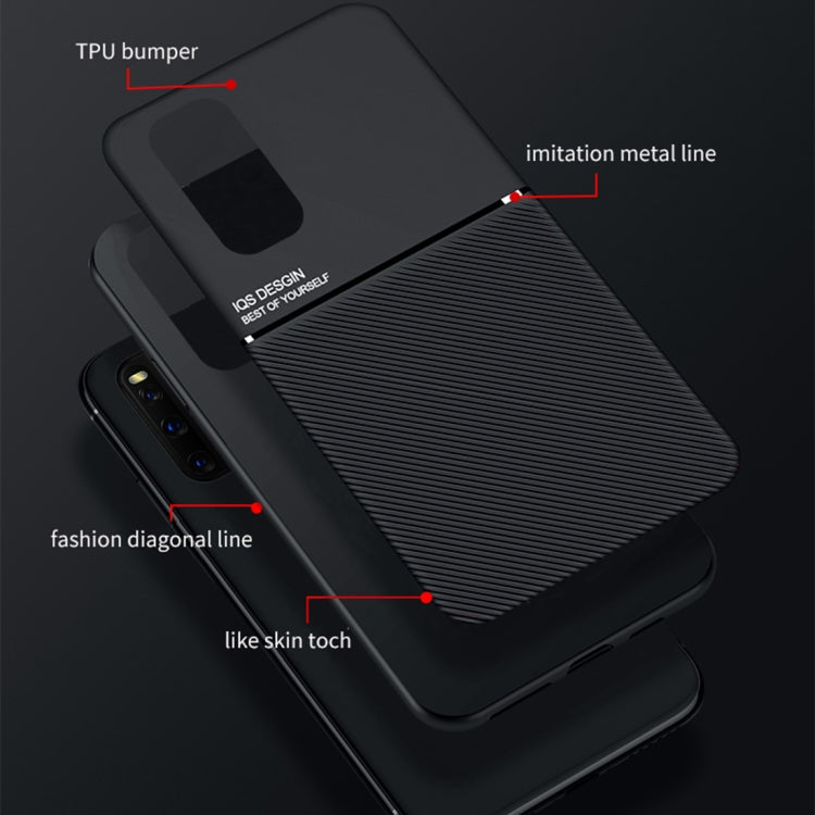 For vivo iQOO 3 Classic Tilt Strip Grain Magnetic Shockproof PC + TPU Case