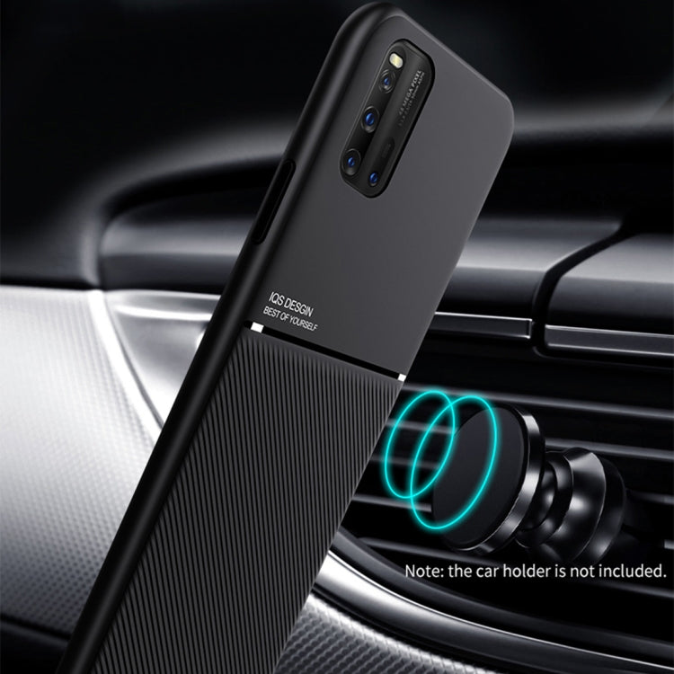 For vivo iQOO 3 Classic Tilt Strip Grain Magnetic Shockproof PC + TPU Case