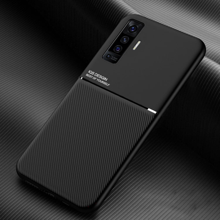 For vivo X50 Classic Tilt Strip Grain Magnetic Shockproof PC + TPU Case