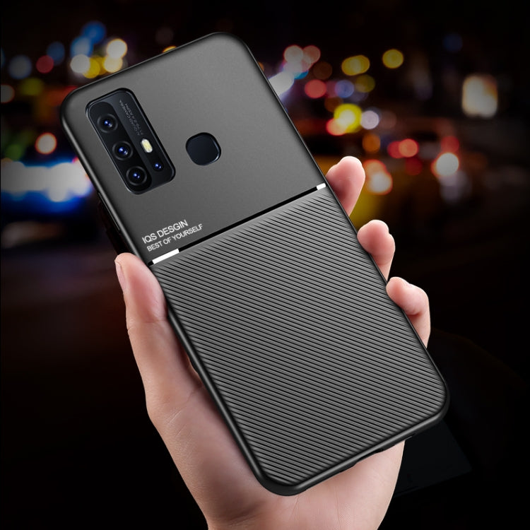 For vivo Z6 Classic Tilt Strip Grain Magnetic Shockproof PC + TPU Case