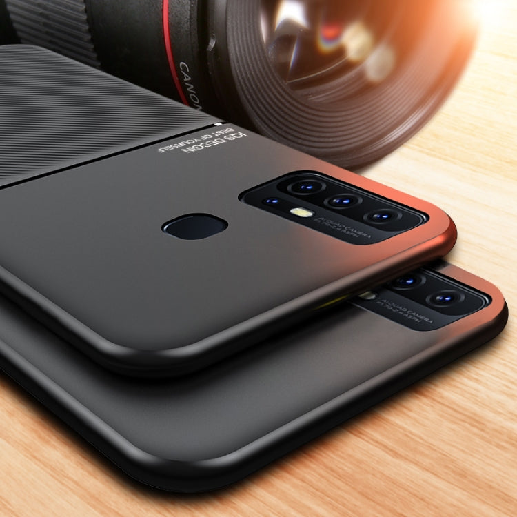 For vivo Z6 Classic Tilt Strip Grain Magnetic Shockproof PC + TPU Case