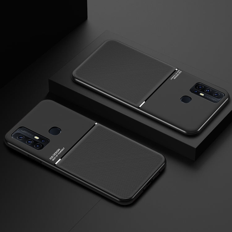 For vivo S6 Classic Tilt Strip Grain Magnetic Shockproof PC + TPU Case