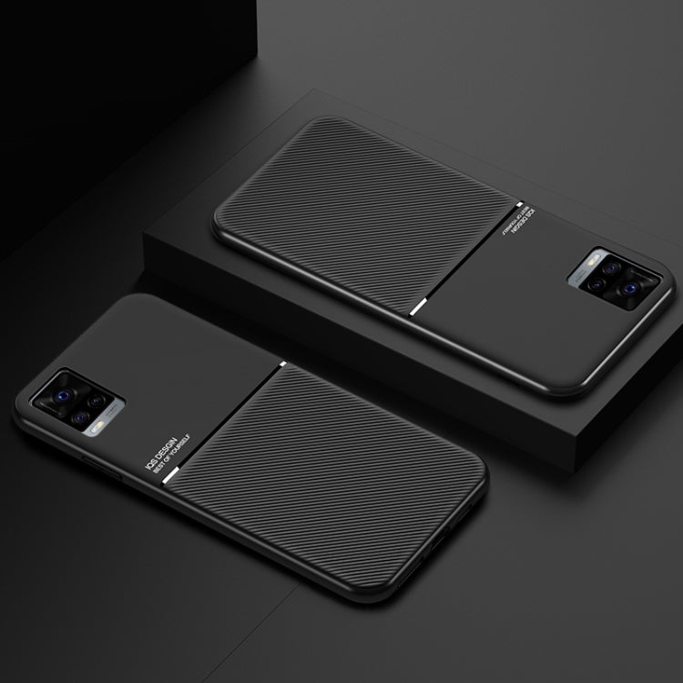 For vivo V20 Classic Tilt Strip Grain Magnetic Shockproof PC + TPU Case
