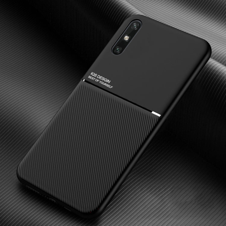 For Huawei Enjoy 10e Classic Tilt Strip Grain Magnetic Shockproof PC + TPU Case