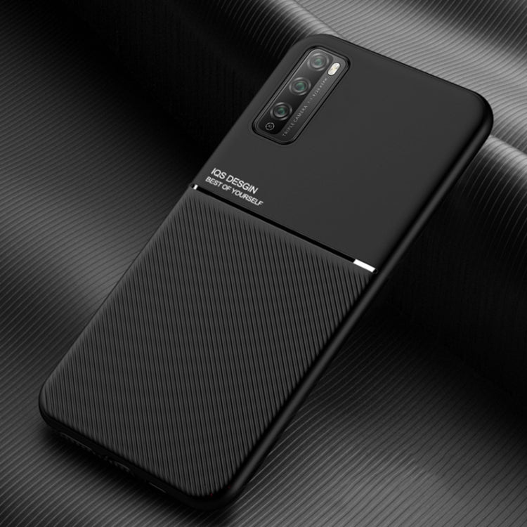 For Huawei Enjoy 20 Pro Classic Tilt Strip Grain Magnetic Shockproof PC + TPU Case