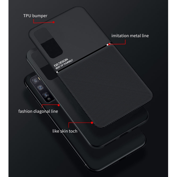 For Huawei Enjoy Z 5G Classic Tilt Strip Grain Magnetic Shockproof PC + TPU Case
