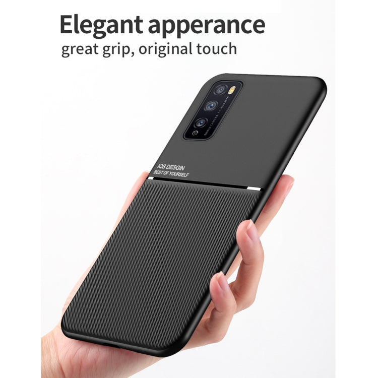 For Huawei Enjoy Z 5G Classic Tilt Strip Grain Magnetic Shockproof PC + TPU Case