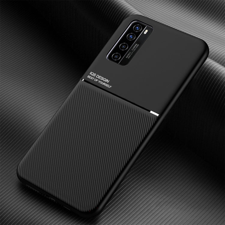 For Huawei nova 7 5G Classic Tilt Strip Grain Magnetic Shockproof PC + TPU Case