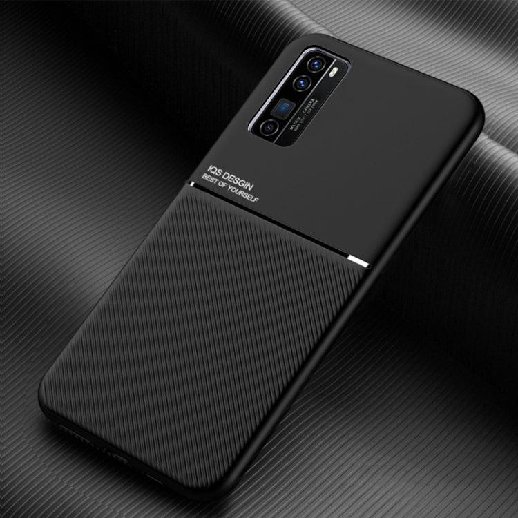 For Huawei nova 7 Pro 5G Classic Tilt Strip Grain Magnetic Shockproof PC + TPU Case