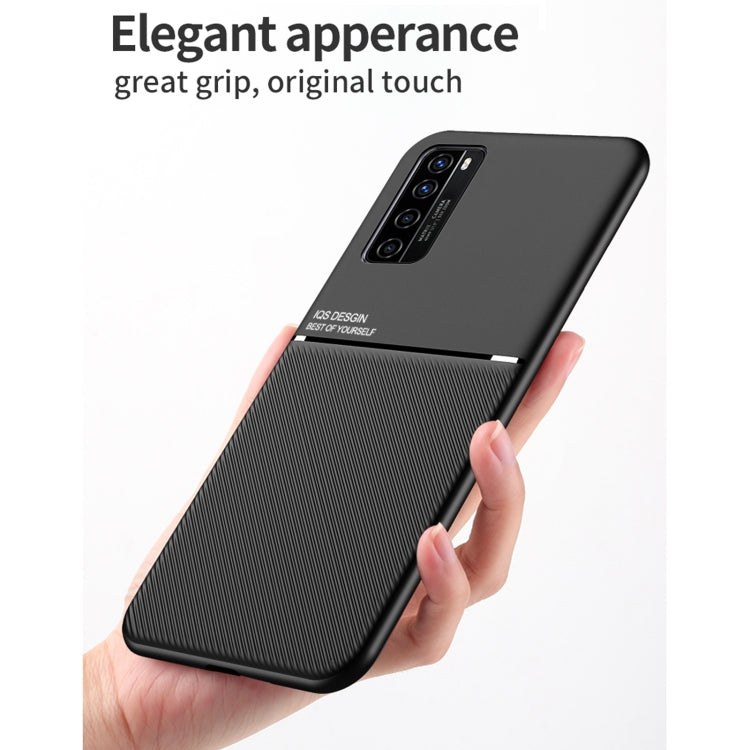 For Huawei nova 7 Pro 5G Classic Tilt Strip Grain Magnetic Shockproof PC + TPU Case