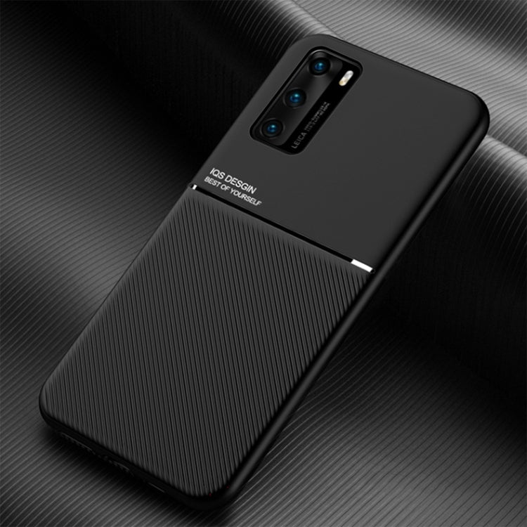 For Huawei P40 Classic Tilt Strip Grain Magnetic Shockproof PC + TPU Case