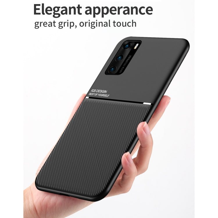 For Huawei P40 Classic Tilt Strip Grain Magnetic Shockproof PC + TPU Case