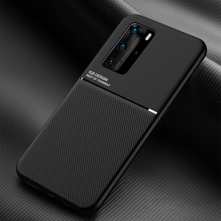 For Huawei P40 Pro Classic Tilt Strip Grain Magnetic Shockproof PC + TPU Case