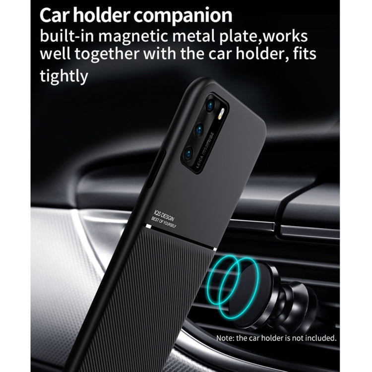 For Huawei P40 Pro Classic Tilt Strip Grain Magnetic Shockproof PC + TPU Case