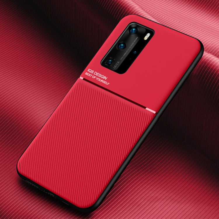 For Huawei P40 Pro Classic Tilt Strip Grain Magnetic Shockproof PC + TPU Case