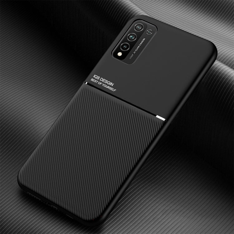 For Huawei Honor 10X Lite Classic Tilt Strip Grain Magnetic Shockproof PC + TPU Case