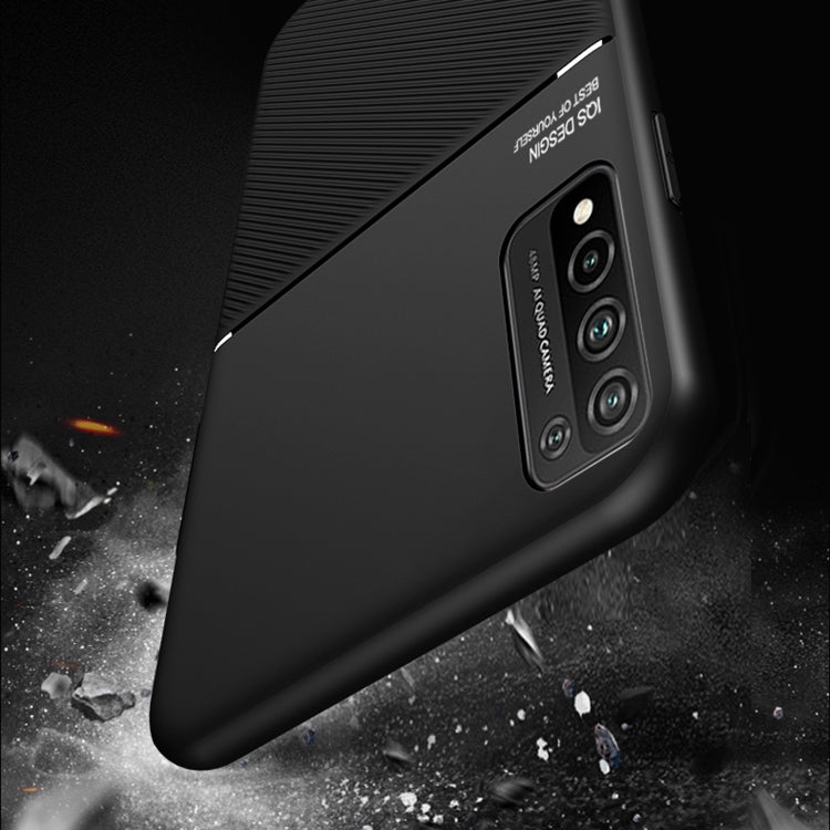 For Huawei Honor 10X Lite Classic Tilt Strip Grain Magnetic Shockproof PC + TPU Case