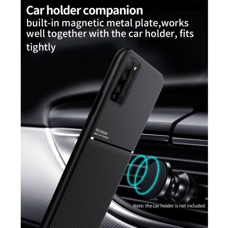 For Huawei Honor 30 Youth Classic Tilt Strip Grain Magnetic Shockproof PC + TPU Case