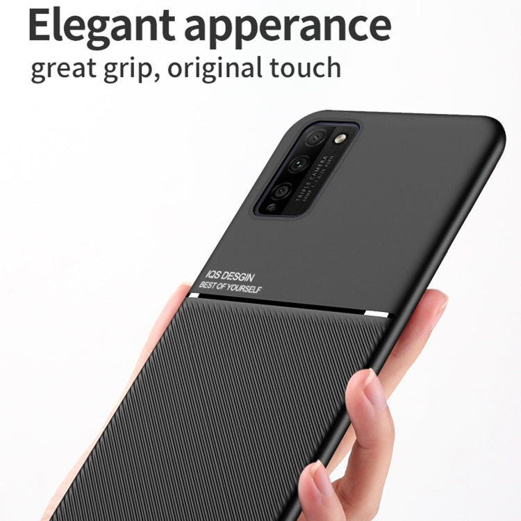 For Huawei Honor 30 Youth Classic Tilt Strip Grain Magnetic Shockproof PC + TPU Case