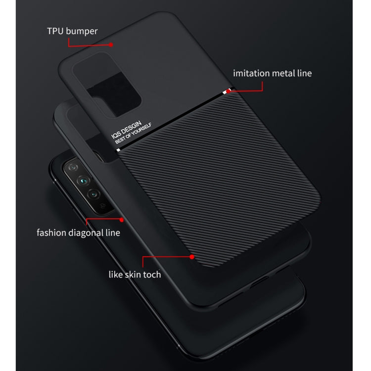 For Huawei Honor X10 5G Classic Tilt Strip Grain Magnetic Shockproof PC + TPU Case