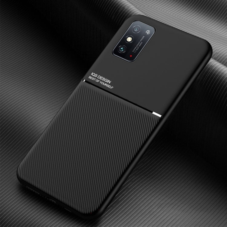 For Huawei Honor X10 Max 5G Classic Tilt Strip Grain Magnetic Shockproof PC + TPU Case