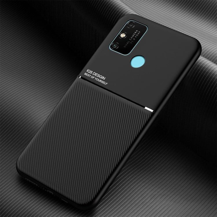 For Huawei Honor Play 9A Classic Tilt Strip Grain Magnetic Shockproof PC + TPU Case