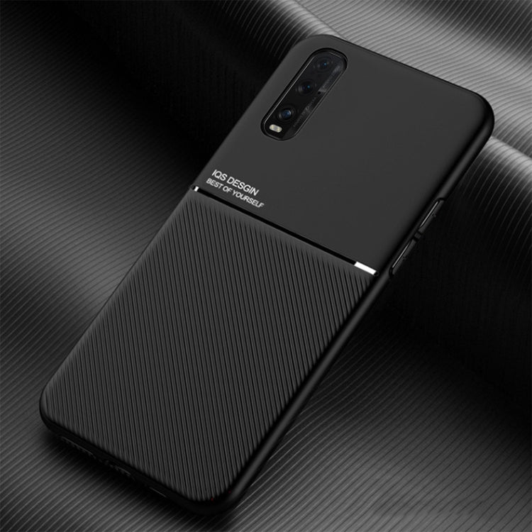 For OPPO Find X2 Classic Tilt Strip Grain Magnetic Shockproof PC + TPU Case