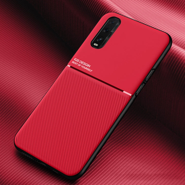 For OPPO Find X2 Classic Tilt Strip Grain Magnetic Shockproof PC + TPU Case