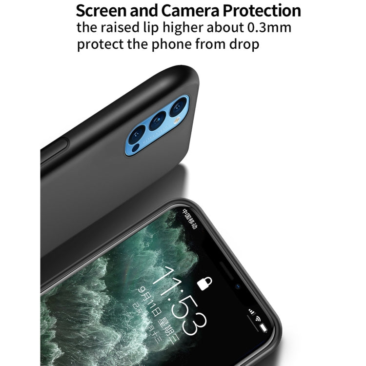 For OPPO Reno4 Classic Tilt Strip Grain Magnetic Shockproof PC + TPU Case