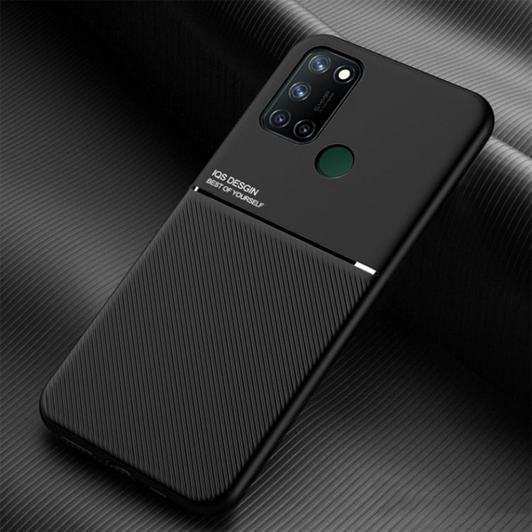 For OPPO Realme 7i Asian Version Classic Tilt Strip Grain Magnetic Shockproof PC + TPU Case