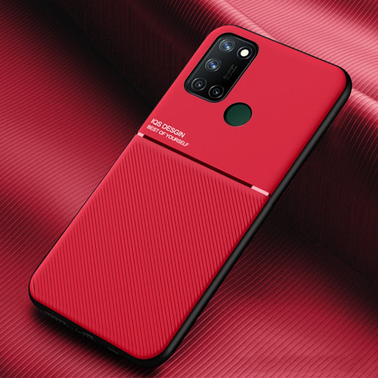 For OPPO Realme 7i Asian Version Classic Tilt Strip Grain Magnetic Shockproof PC + TPU Case