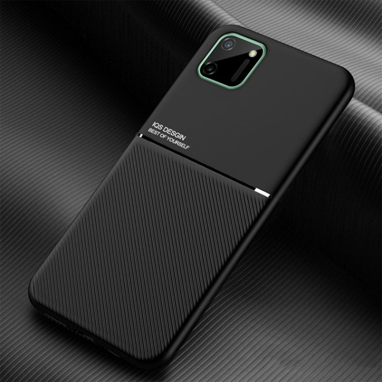 For OPPO Realme C11 Classic Tilt Strip Grain Magnetic Shockproof PC + TPU Case
