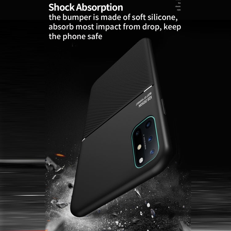 For OnePlus 8T Classic Tilt Strip Grain Magnetic Shockproof PC + TPU Case