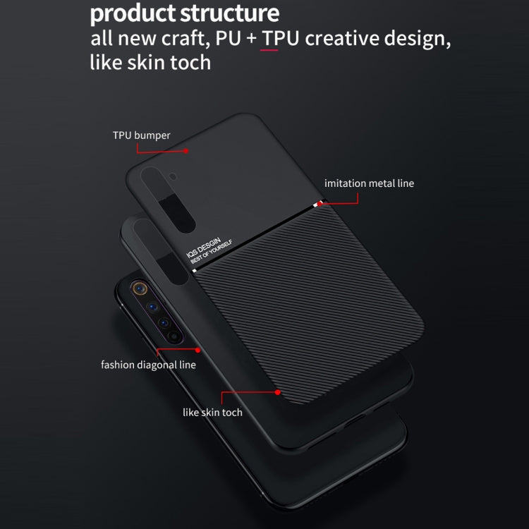 For OnePlus Nord Classic Tilt Strip Grain Magnetic Shockproof PC + TPU Case
