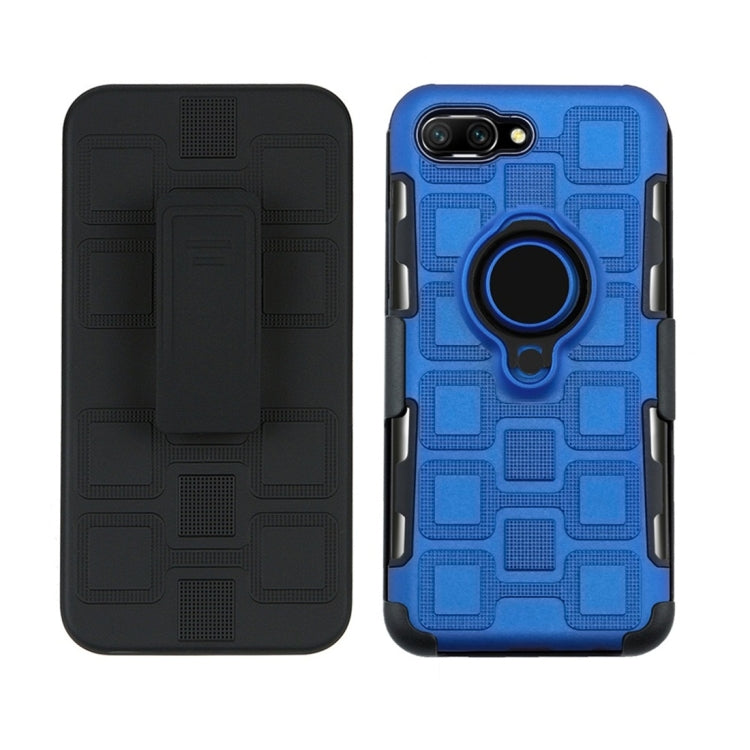 For Huawei Honor 10 3 In 1 Cube PC + TPU Protective Case with 360 Degrees Rotate Black Ring Holder