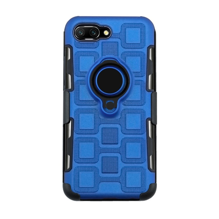 For Huawei Honor 10 3 In 1 Cube PC + TPU Protective Case with 360 Degrees Rotate Black Ring Holder