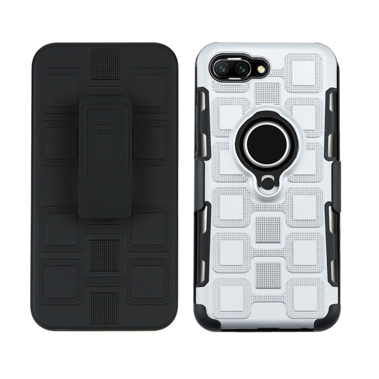 For Huawei Honor 10 3 In 1 Cube PC + TPU Protective Case with 360 Degrees Rotate Black Ring Holder