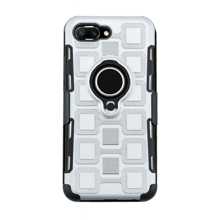 For Huawei Honor 10 3 In 1 Cube PC + TPU Protective Case with 360 Degrees Rotate Black Ring Holder