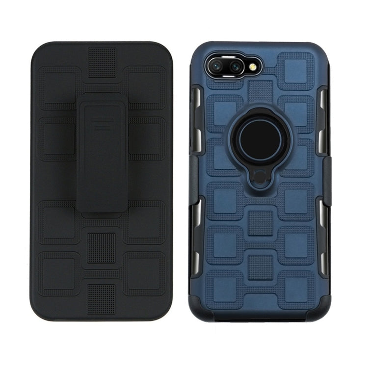 For Huawei Honor 10 3 In 1 Cube PC + TPU Protective Case with 360 Degrees Rotate Black Ring Holder