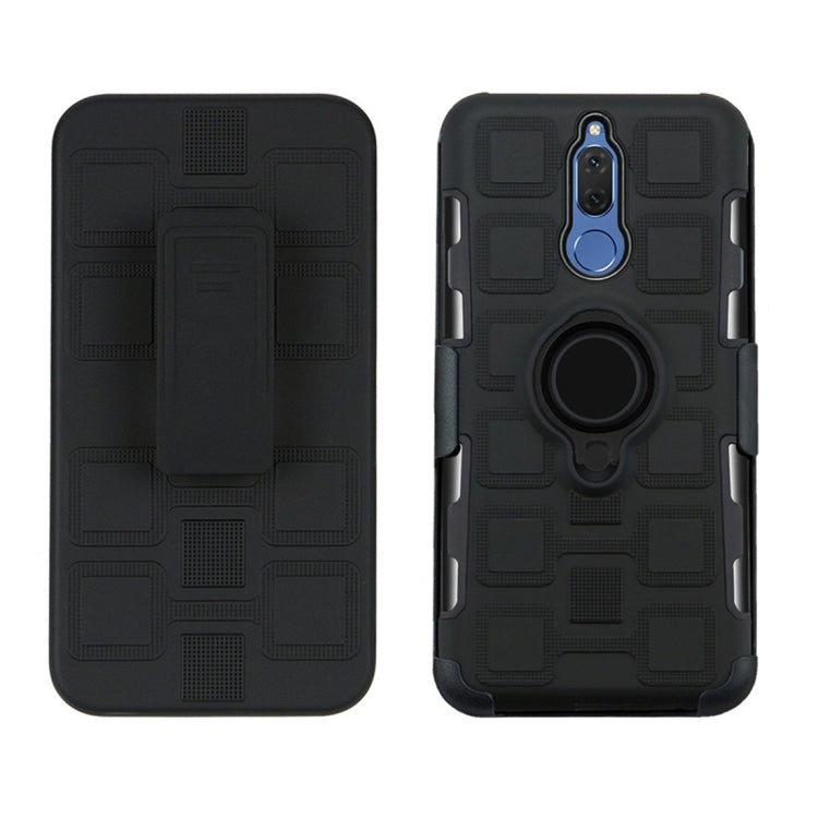For Huawei Mate 10 Lite 3 In 1 Cube PC + TPU Protective Case with 360 Degrees Rotate Black Ring Holder