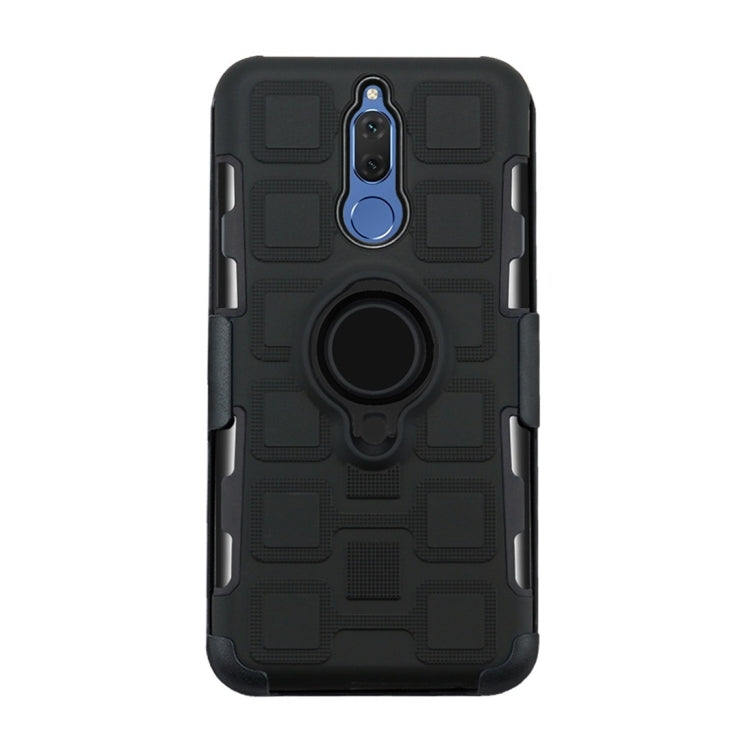 For Huawei Mate 10 Lite 3 In 1 Cube PC + TPU Protective Case with 360 Degrees Rotate Black Ring Holder