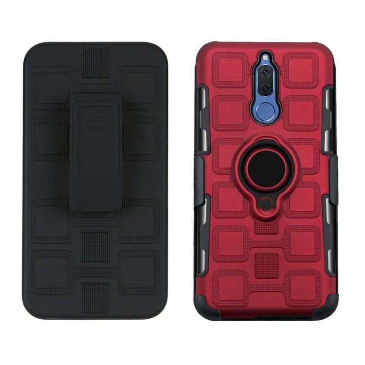 For Huawei Mate 10 Lite 3 In 1 Cube PC + TPU Protective Case with 360 Degrees Rotate Black Ring Holder