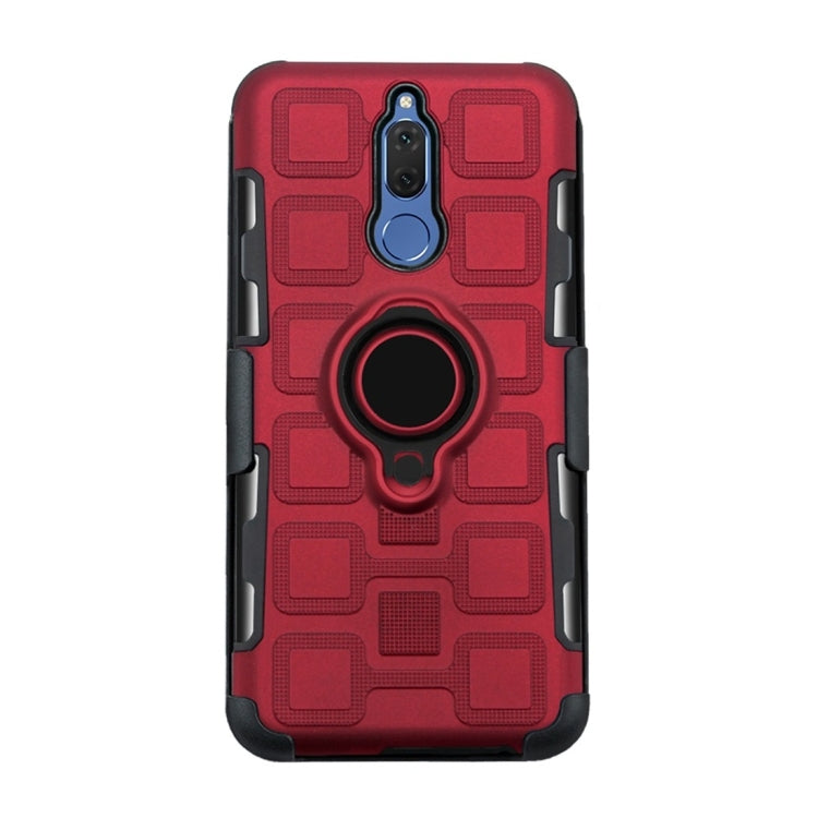 For Huawei Mate 10 Lite 3 In 1 Cube PC + TPU Protective Case with 360 Degrees Rotate Black Ring Holder
