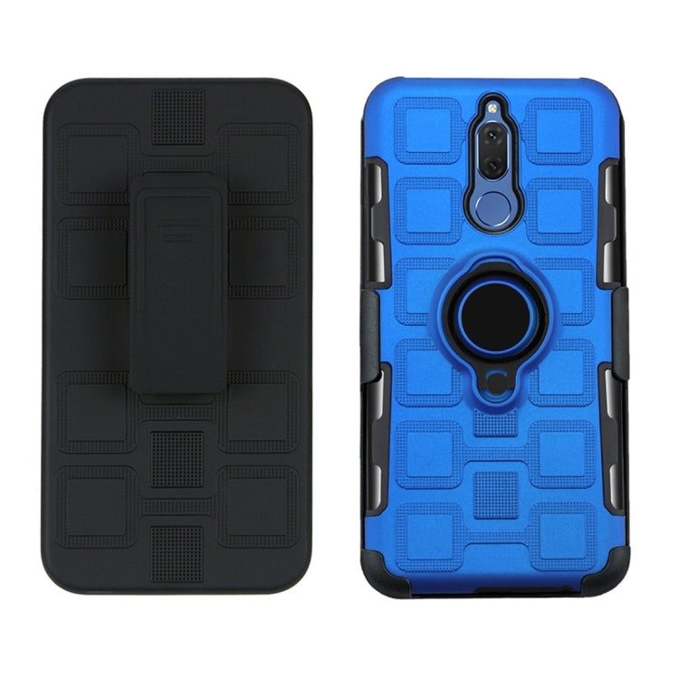 For Huawei Mate 10 Lite 3 In 1 Cube PC + TPU Protective Case with 360 Degrees Rotate Black Ring Holder