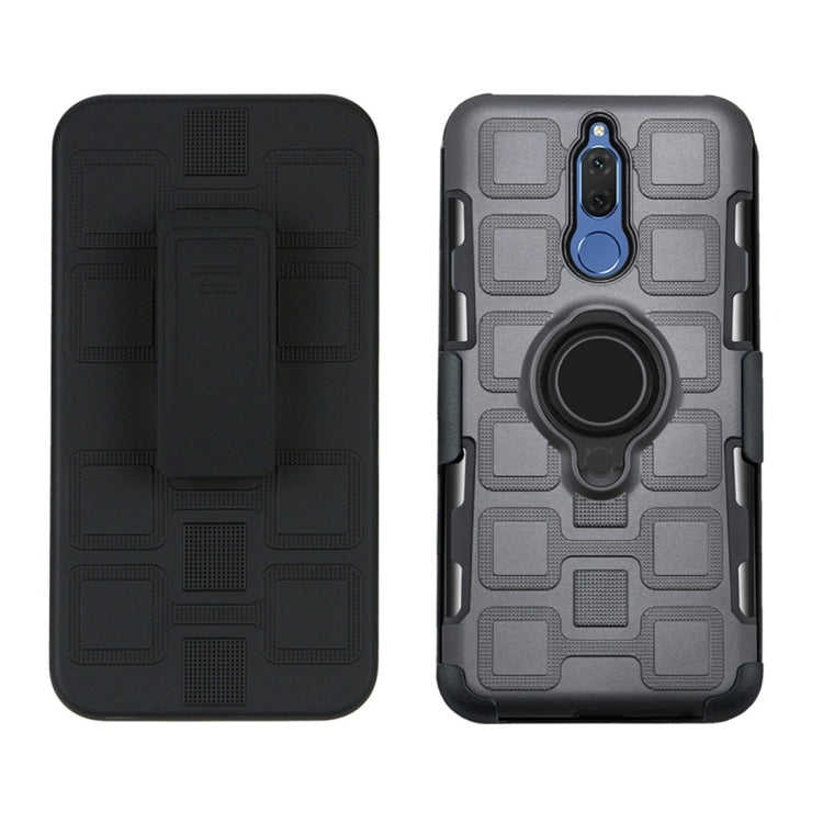 For Huawei Mate 10 Lite 3 In 1 Cube PC + TPU Protective Case with 360 Degrees Rotate Black Ring Holder