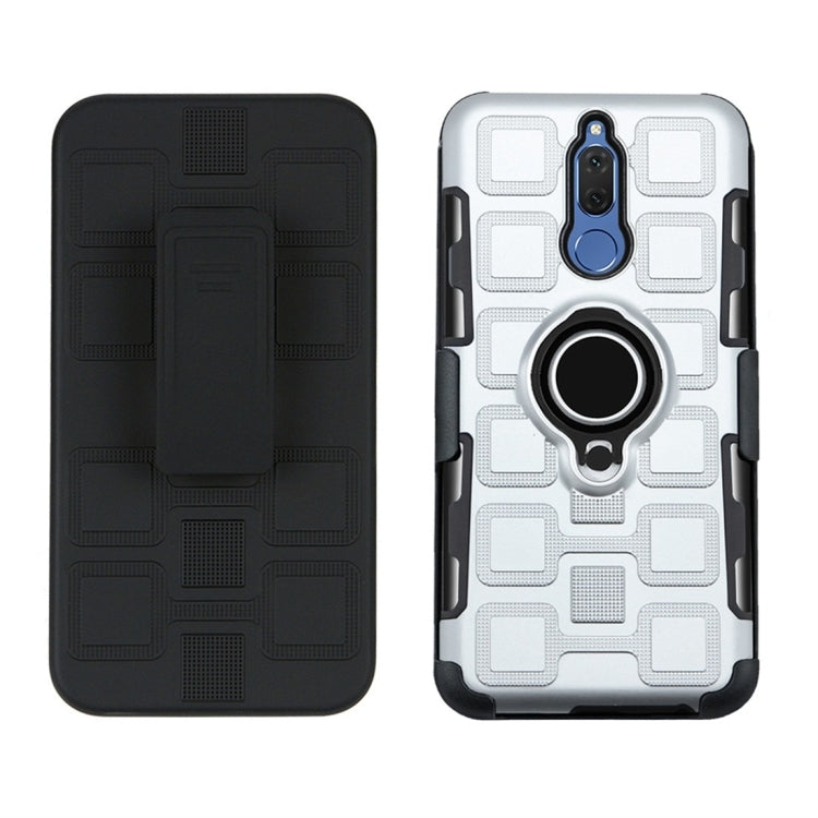 For Huawei Mate 10 Lite 3 In 1 Cube PC + TPU Protective Case with 360 Degrees Rotate Black Ring Holder